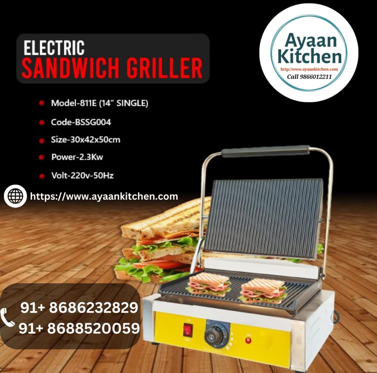 Commercial Sandwich Griller - Heavy Duty