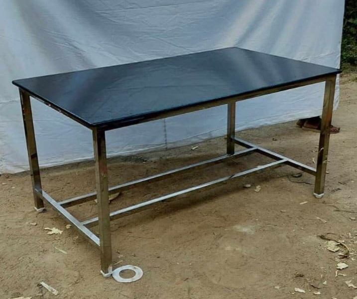 Stainless Steel Dining Table With Granite Top