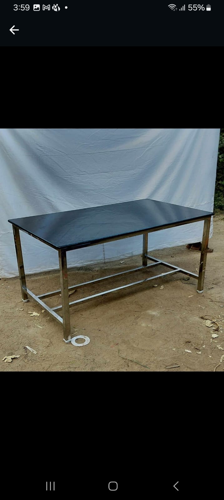 Stainless Steel Dining Table With Granite Top