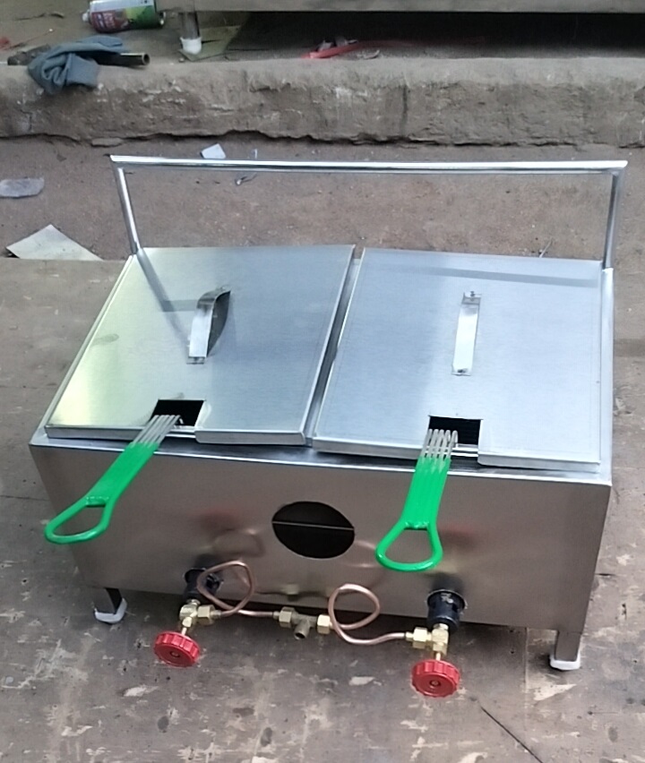 Stainless Steel Commercial Gas Deep Fryer 8 + 8 Liters