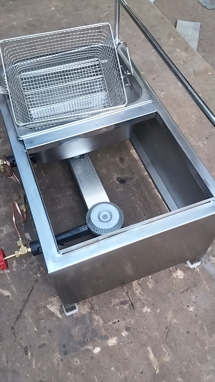 Stainless Steel Commercial Gas Deep Fryer 8 + 8 Liters