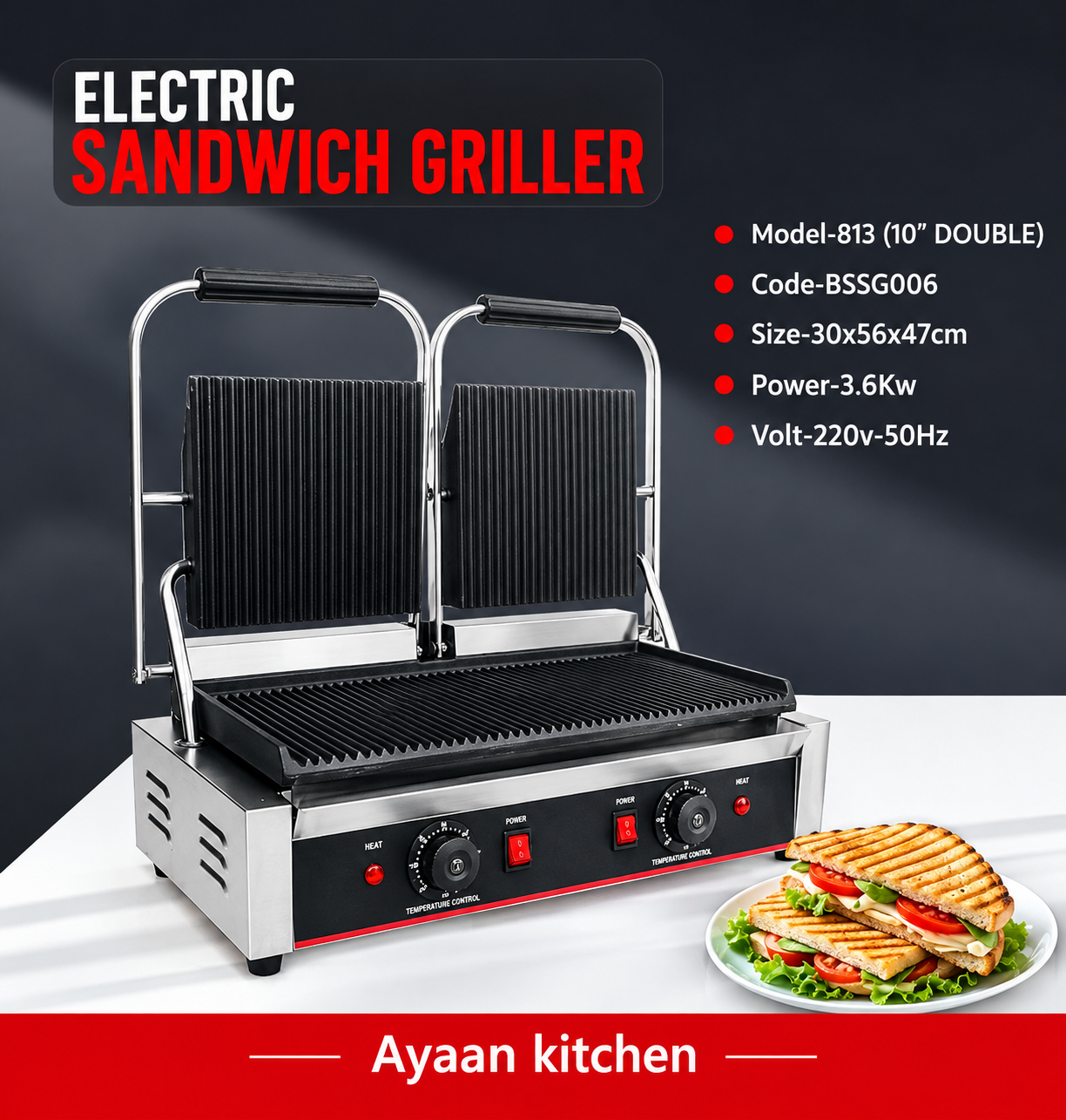 Commercial Sandwich Griller Double Headed