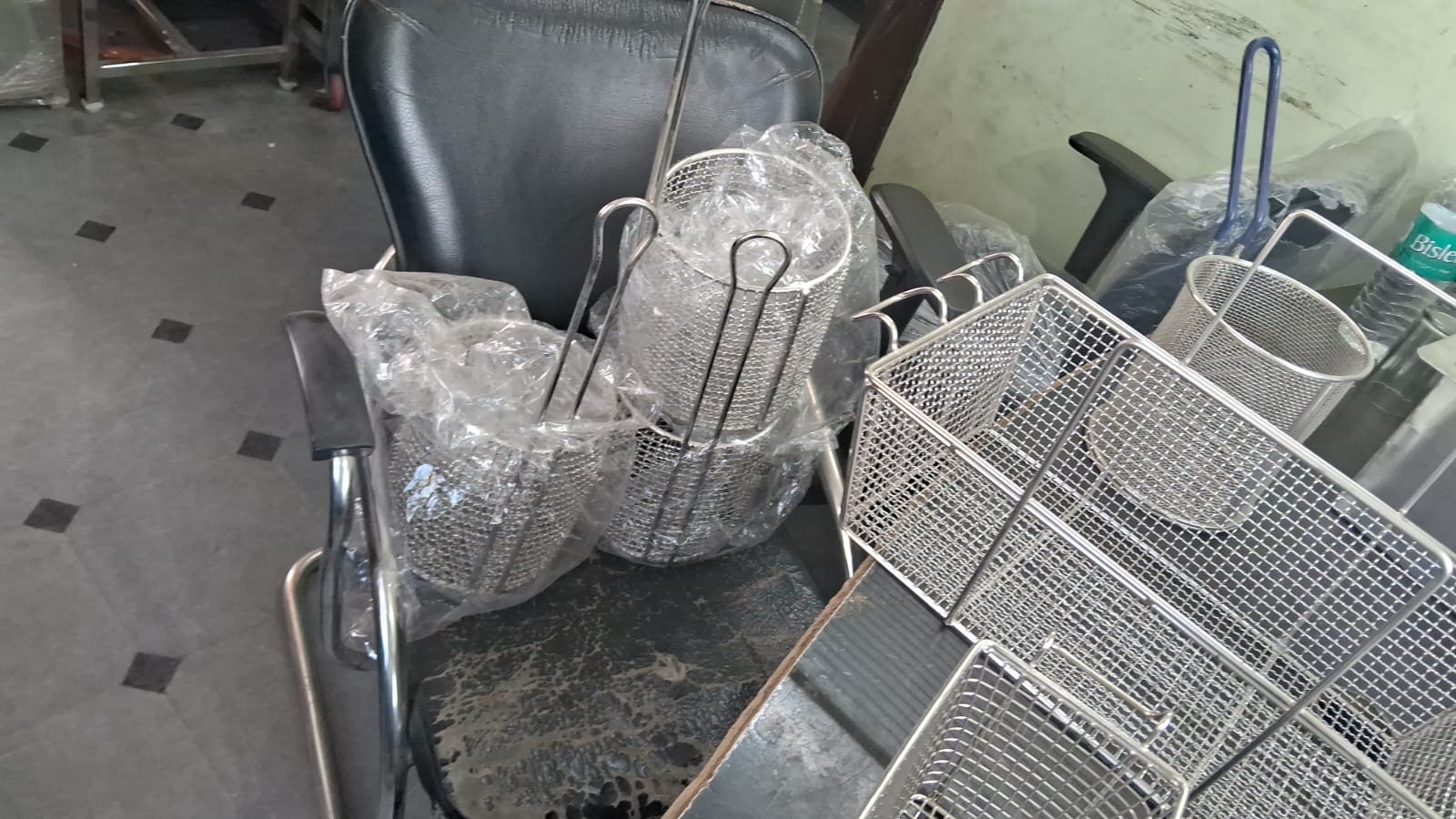 Stainless Steel Fried Chicken KFC Breading Basket Rectangle and Round