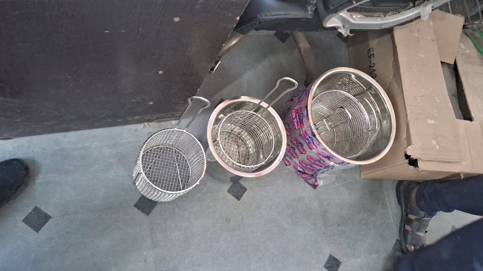 Stainless Steel Fried Chicken KFC Breading Basket Rectangle and Round