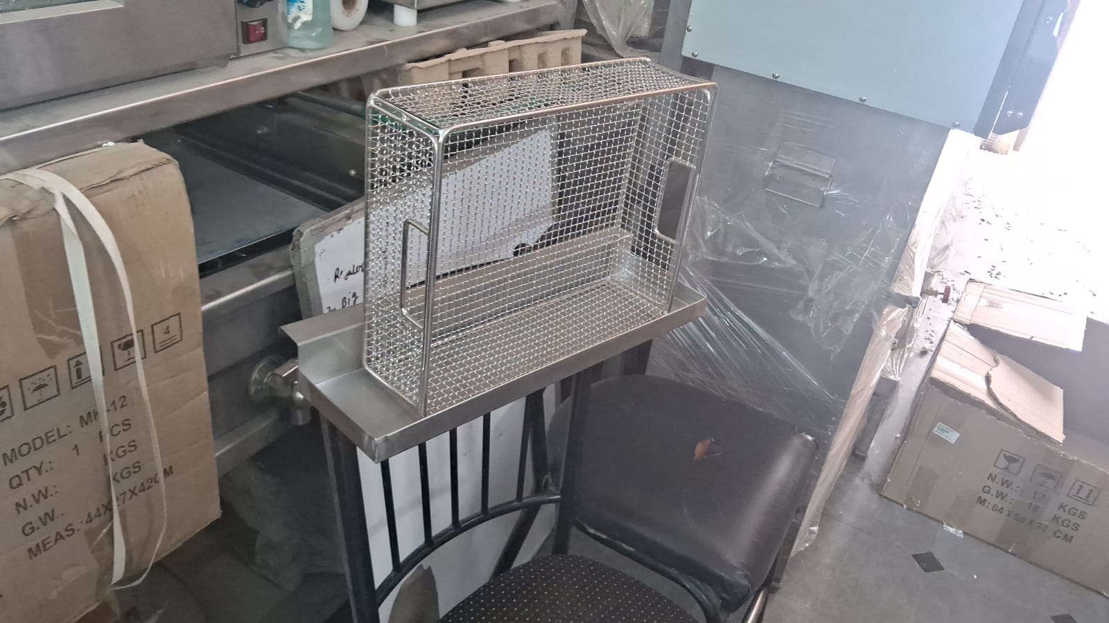 Stainless Steel Fried Chicken KFC Breading Basket Rectangle and Round