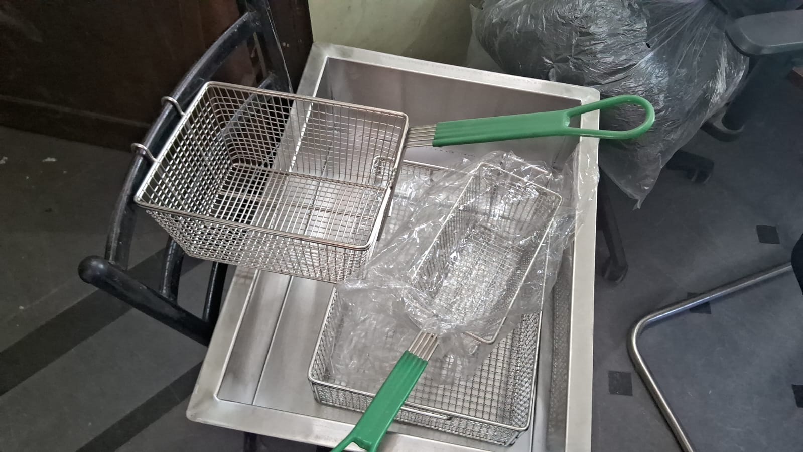 Stainless Steel Fried Chicken KFC Breading Basket Rectangle and Round