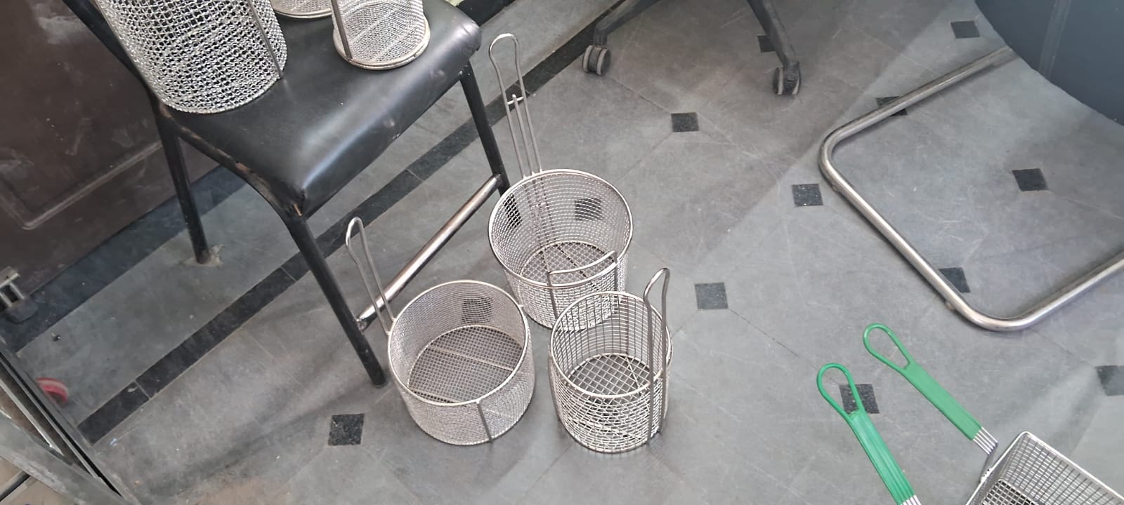 Stainless Steel Fried Chicken KFC Breading Basket Rectangle and Round