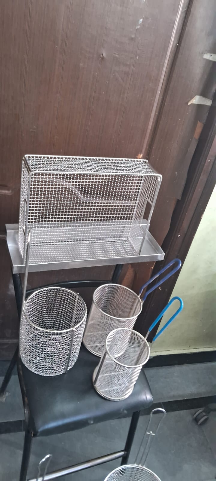 Stainless Steel Fried Chicken KFC Breading Basket Rectangle and Round
