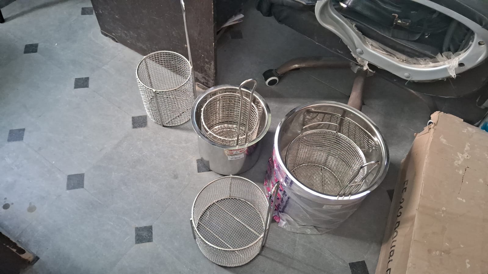 Stainless Steel Fried Chicken KFC Breading Basket Rectangle and Round