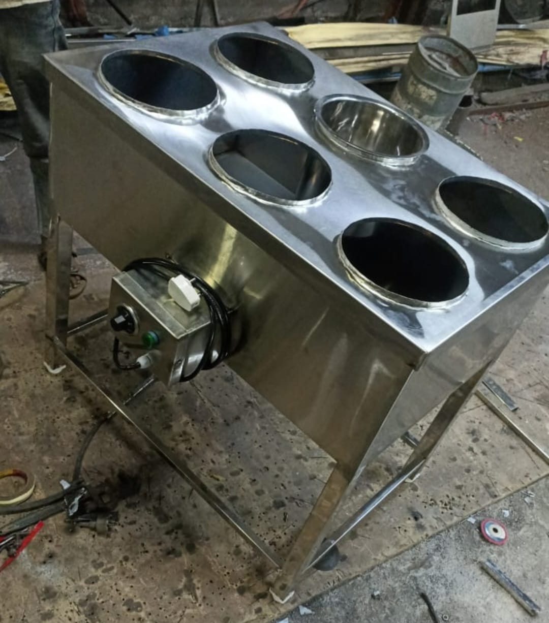 Stainless Steel Six Round Container Electric Hot Bain Marie