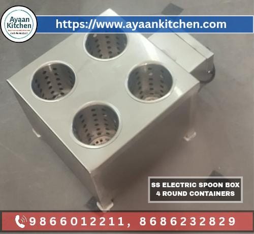 Stainless Steel Spoon Sterilizer Four Bowls
