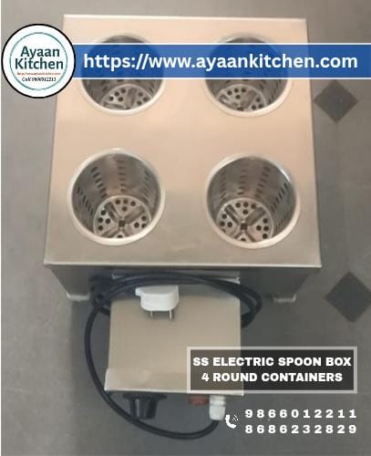 Stainless Steel Spoon Sterilizer Four Bowls