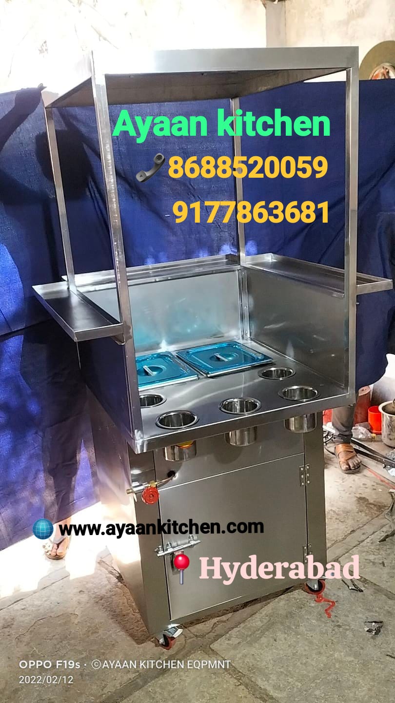 Stainless Steel Sweet Corn and Momos Counter