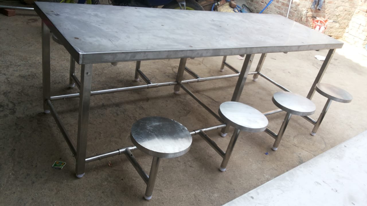 Stainless Steel Dining Table With Granite Top
